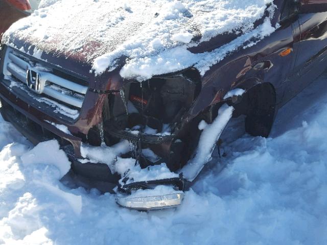 5FNYF28198B500262 - 2008 HONDA PILOT LX RED photo 9