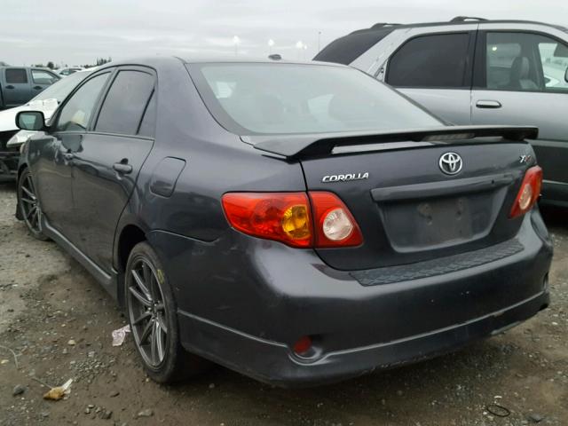 1NXBE40E19Z085090 - 2009 TOYOTA COROLLA XR GRAY photo 3