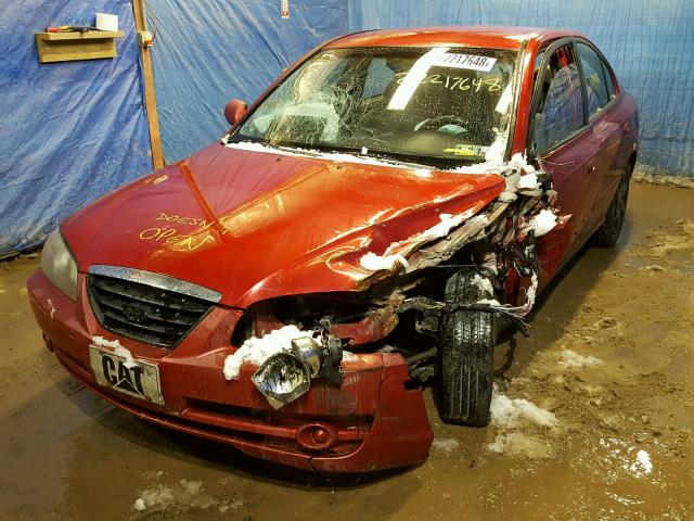 KMHDN46DX4U821749 - 2004 HYUNDAI ELANTRA GL RED photo 2