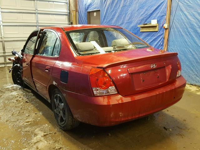 KMHDN46DX4U821749 - 2004 HYUNDAI ELANTRA GL RED photo 3