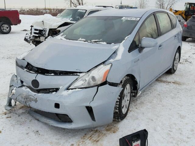 JTDZN3EU0E3355780 - 2014 TOYOTA PRIUS V BLUE photo 2