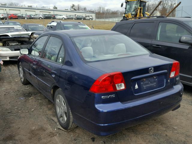 2HGES26825H559854 - 2005 HONDA CIVIC EX BLUE photo 3