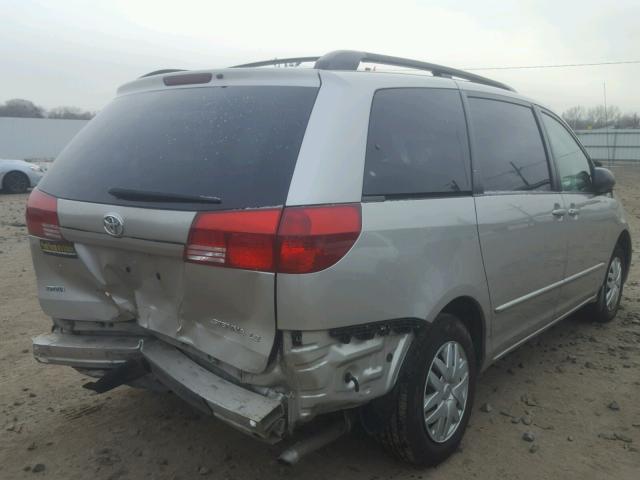 5TDZA23C44S136544 - 2004 TOYOTA SIENNA CE SILVER photo 4