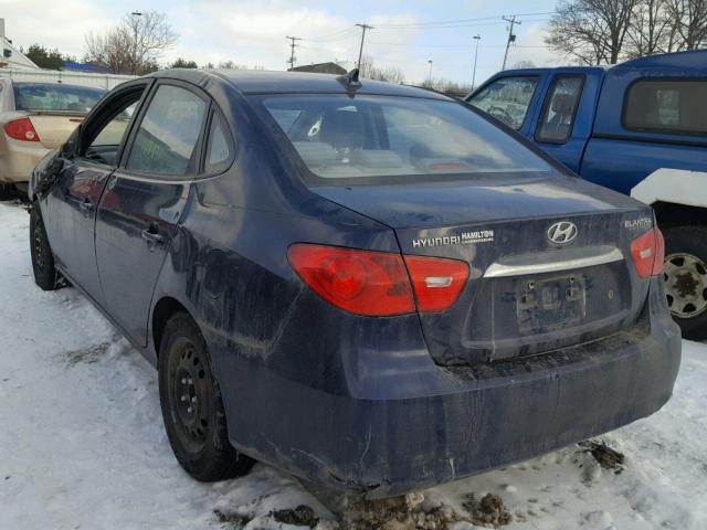 KMHDU4AD2AU990248 - 2010 HYUNDAI ELANTRA BL BLUE photo 3