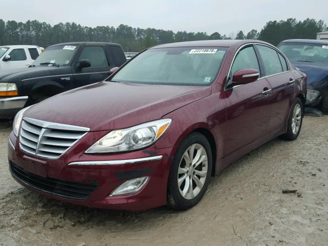 KMHGC4DD8DU233967 - 2013 HYUNDAI GENESIS 3. MAROON photo 2