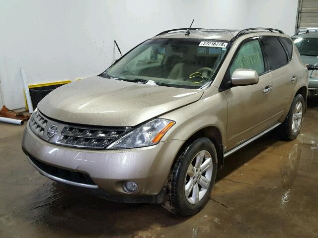 JN8AZ08W57W652563 - 2007 NISSAN MURANO SL BEIGE photo 2