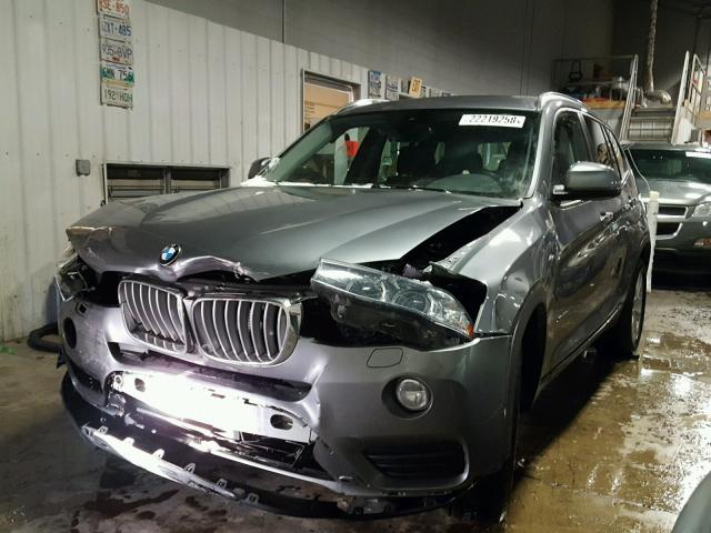 5UXWX9C59G0D88312 - 2016 BMW X3 XDRIVE2 Szary zdjęcie 2