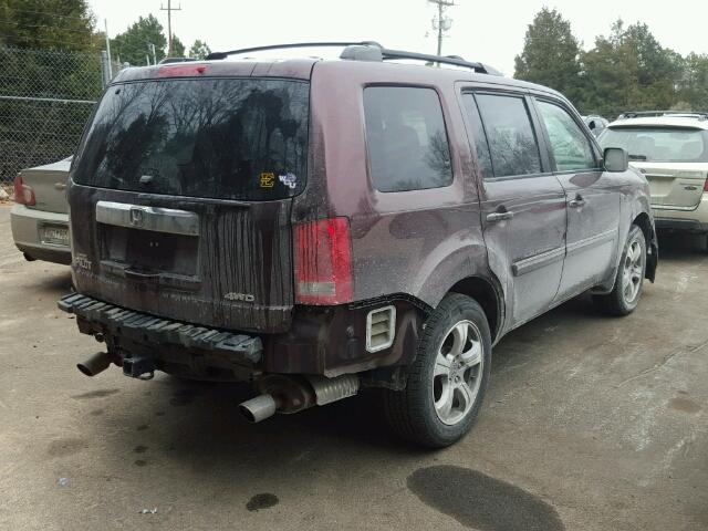 5FNYF4H57DB040978 - 2013 HONDA PILOT EXL MAROON photo 4