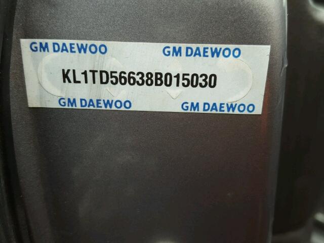 KL1TD56638B015030 - 2008 CHEVROLET AVEO BASE 灰色 照片 10