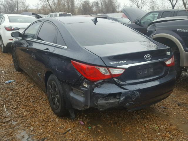 5NPEB4AC0BH196964 - 2011 HYUNDAI SONATA GLS BLUE photo 3