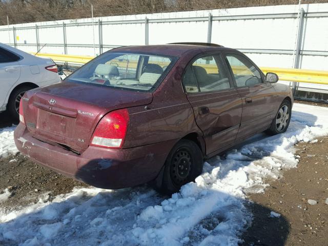 KMHDN45D31U226609 - 2001 HYUNDAI ELANTRA GL MAROON photo 4