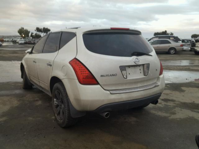 JN8AZ08T26W408759 - 2006 NISSAN MURANO SL WHITE photo 3