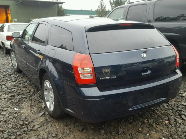 2D4FV48T05H650616 - 2005 DODGE MAGNUM SE BLUE photo 3