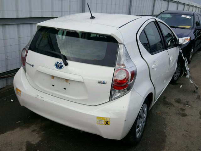 JTDKDTB33D1538360 - 2013 TOYOTA PRIUS C WHITE photo 4