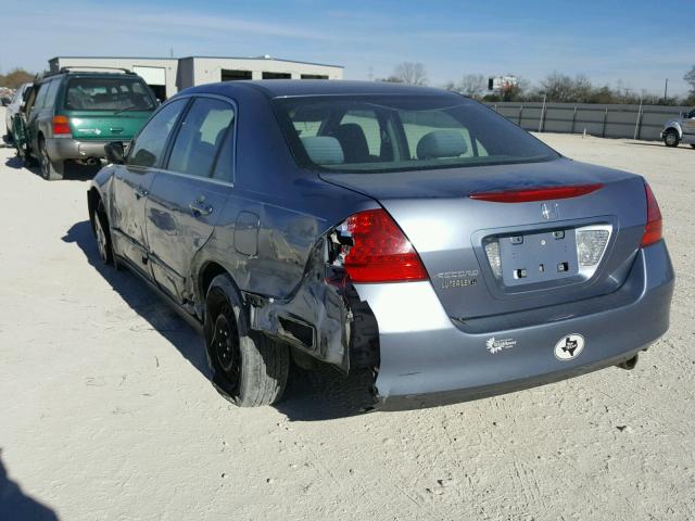 1HGCM56497A123424 - 2007 HONDA ACCORD LX BLUE photo 3