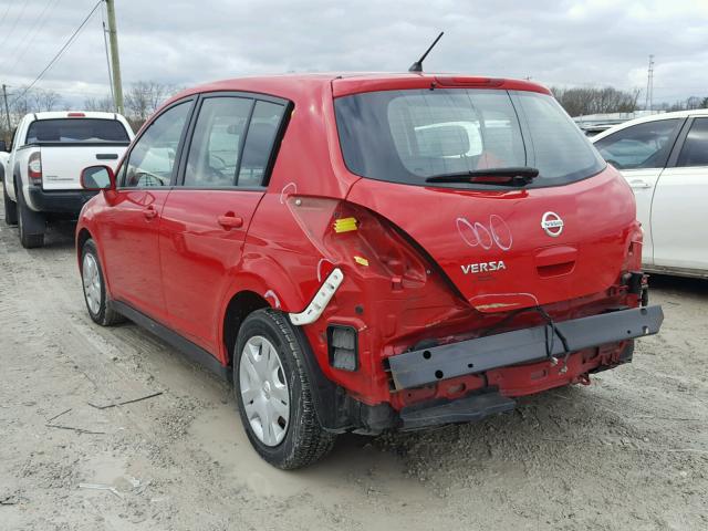 3N1BC1CP0BL513806 - 2011 NISSAN VERSA S RED photo 3