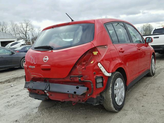 3N1BC1CP0BL513806 - 2011 NISSAN VERSA S RED photo 4