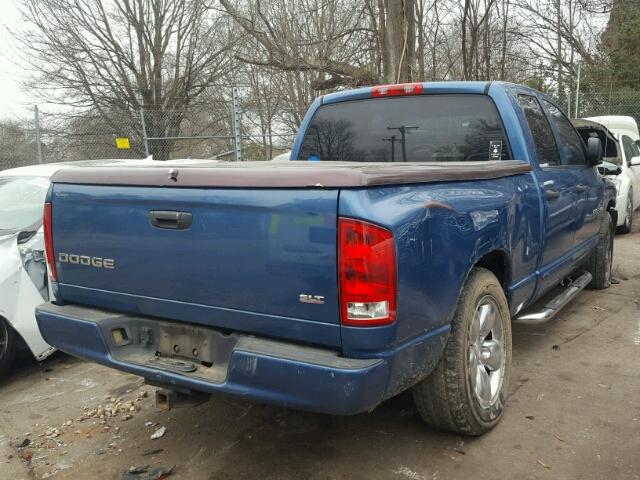 1D7HA18D14S571574 - 2004 DODGE RAM 1500 S BLUE photo 4