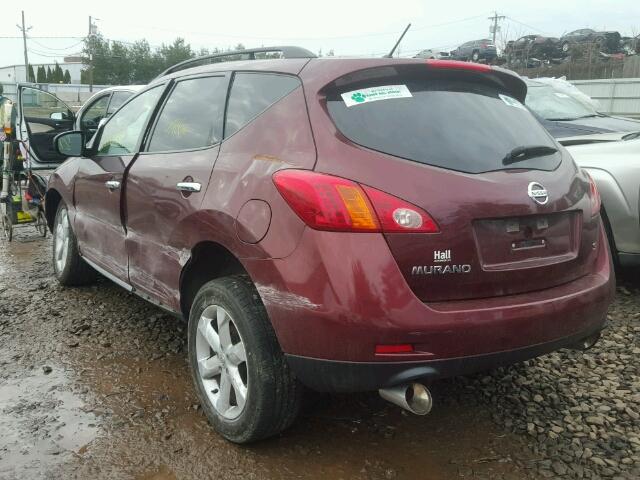 JN8AZ18U59W024221 - 2009 NISSAN MURANO S BURGUNDY photo 3