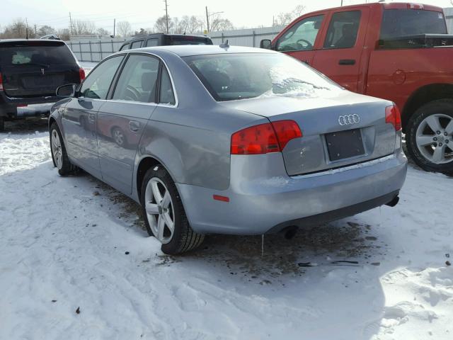 WAUDH78E47A040022 - 2007 AUDI A4 3.2 QUA SILVER photo 3