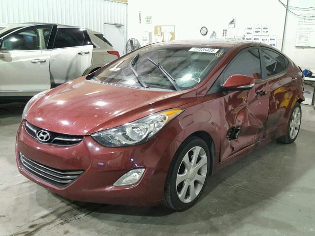 KMHDH4AE0BU169969 - 2011 HYUNDAI ELANTRA GL RED photo 2