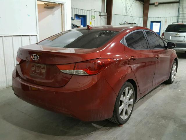 KMHDH4AE0BU169969 - 2011 HYUNDAI ELANTRA GL RED photo 4