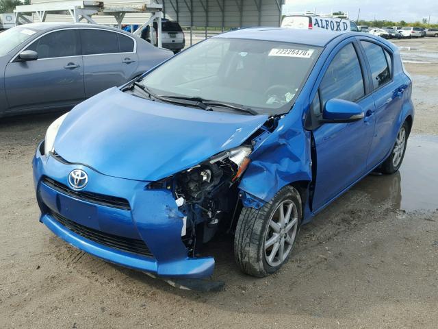 JTDKDTB33C1013524 - 2012 TOYOTA PRIUS C BLUE photo 2