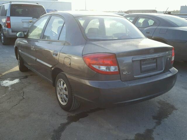 KNADC125136227736 - 2003 KIA RIO GRAY photo 3