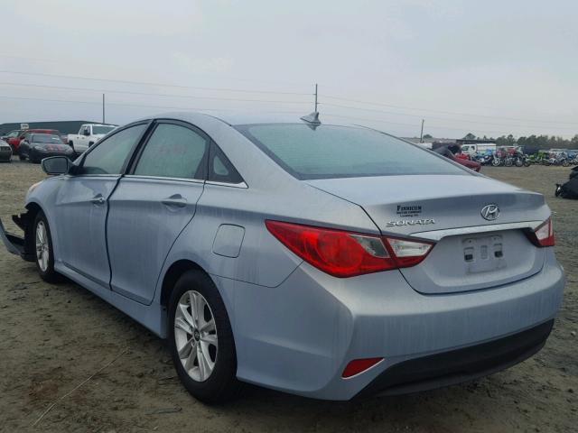 5NPEB4AC6EH847664 - 2014 HYUNDAI SONATA GLS BLUE photo 3