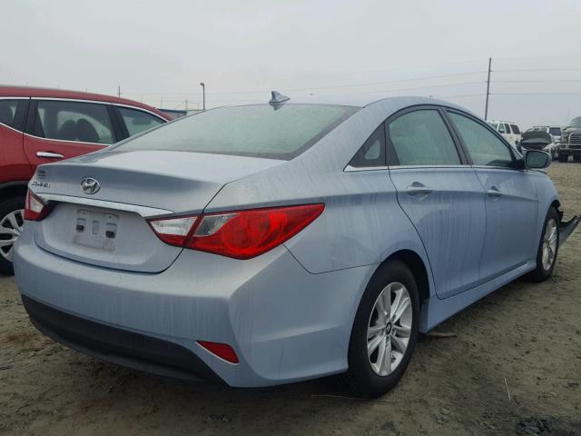 5NPEB4AC6EH847664 - 2014 HYUNDAI SONATA GLS BLUE photo 4