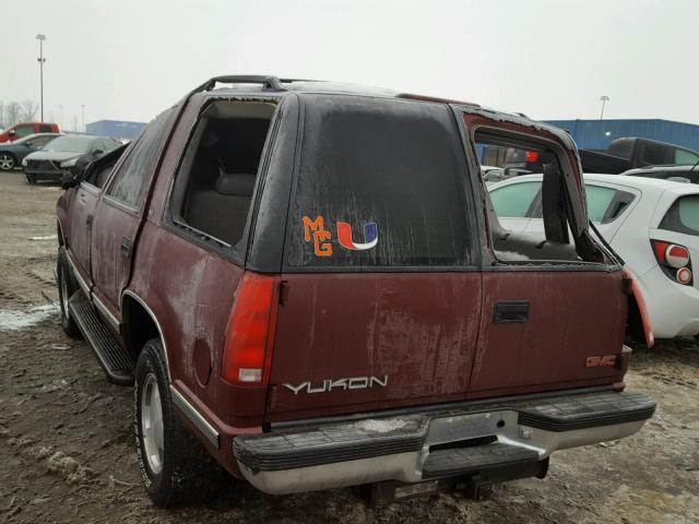 1GKEK13R4XJ762241 - 1999 GMC DENALI MAROON photo 3