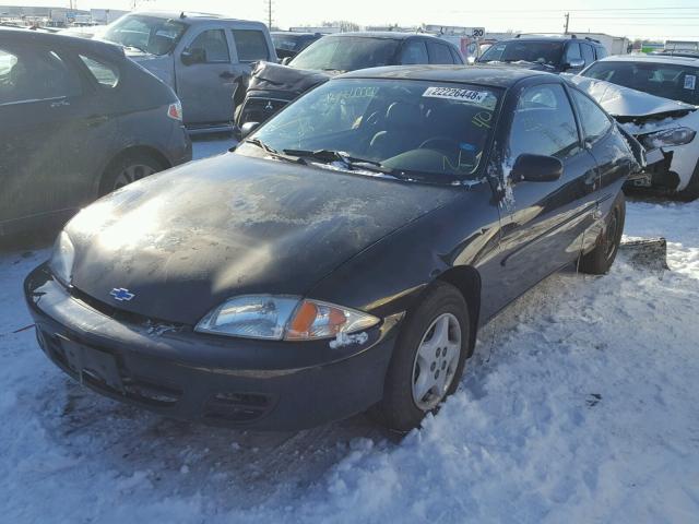 1G1JC124X27201876 - 2002 CHEVROLET CAVALIER BLACK photo 2