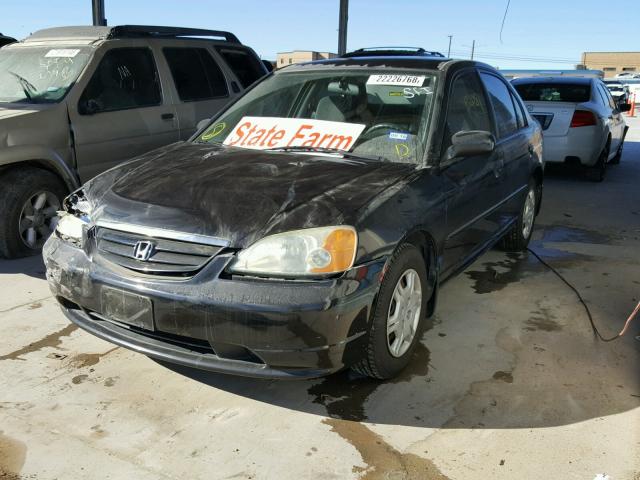 2HGES16561H568924 - 2001 HONDA CIVIC LX BLACK photo 2