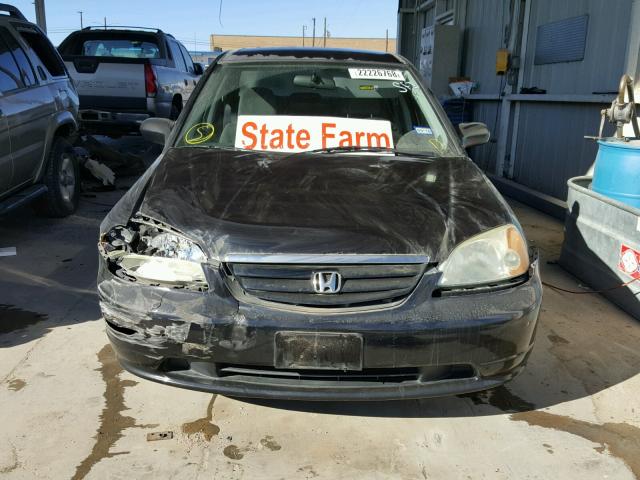 2HGES16561H568924 - 2001 HONDA CIVIC LX BLACK photo 9