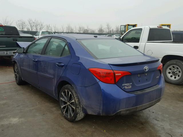 2T1BURHE4HC814638 - 2017 TOYOTA COROLLA L BLUE photo 3