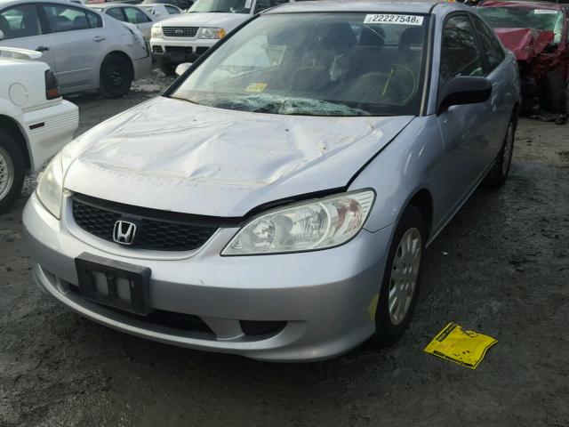 1HGEM22635L019916 - 2005 HONDA CIVIC LX SILVER photo 2