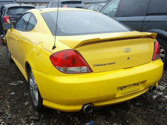 KMHHM65D56U224089 - 2006 HYUNDAI TIBURON GS YELLOW photo 3