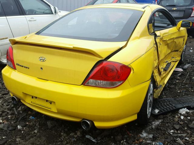 KMHHM65D56U224089 - 2006 HYUNDAI TIBURON GS YELLOW photo 4