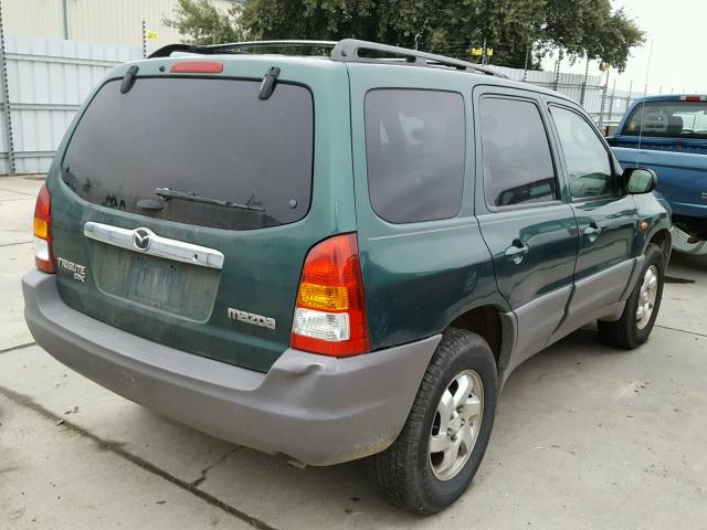 4F2YU06B81KM25391 - 2001 MAZDA TRIBUTE DX GREEN photo 4