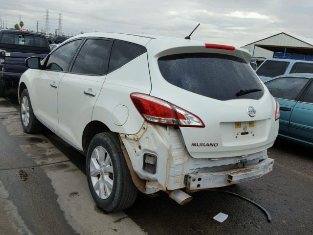 JN8AZ1MU8BW053496 - 2011 NISSAN MURANO S WHITE photo 3