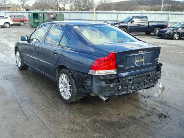 YV1RS592482690770 - 2008 VOLVO S60 2.5T BLUE photo 3