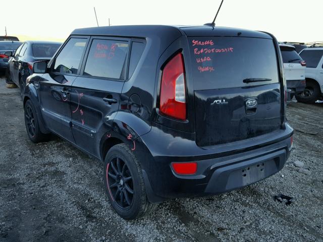 KNDJT2A56C7479795 - 2012 KIA SOUL BLACK photo 3