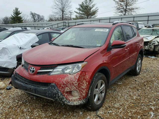 JTMWFREV9DD006489 - 2013 TOYOTA RAV4 XLE RED photo 2