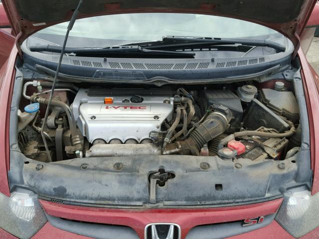 2HGFG21598H706324 - 2008 HONDA CIVIC SI BURGUNDY photo 7