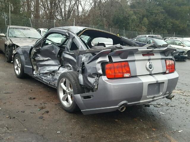 1ZVHT82H975367615 - 2007 FORD MUSTANG GT GRAY photo 3