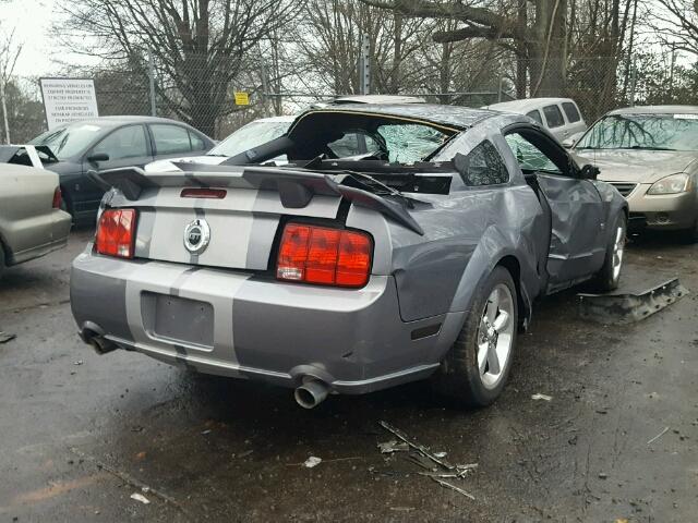 1ZVHT82H975367615 - 2007 FORD MUSTANG GT GRAY photo 4