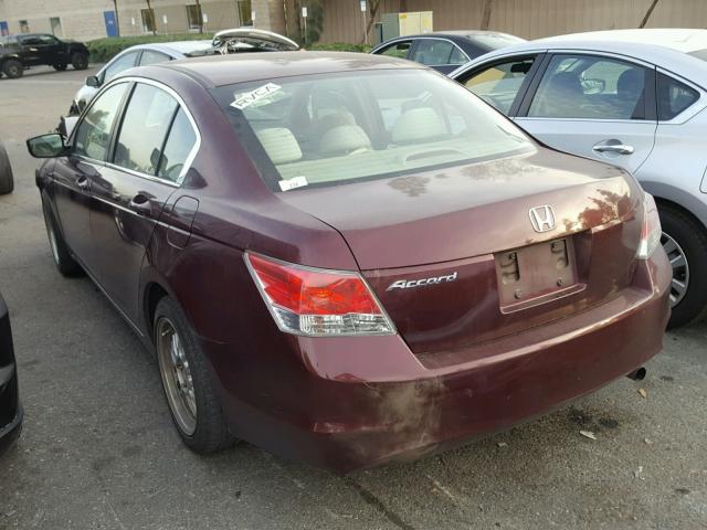 1HGCP26319A006565 - 2009 HONDA ACCORD LX BURGUNDY photo 3