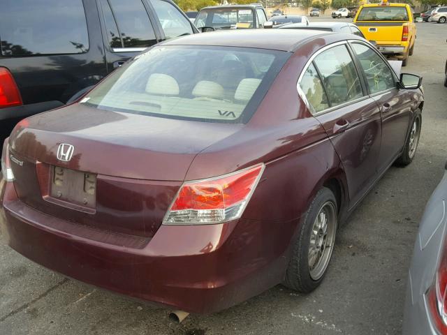 1HGCP26319A006565 - 2009 HONDA ACCORD LX BURGUNDY photo 4