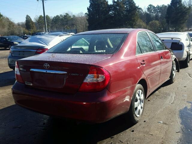 4T1BE32K33U208103 - 2003 TOYOTA CAMRY LE RED photo 4