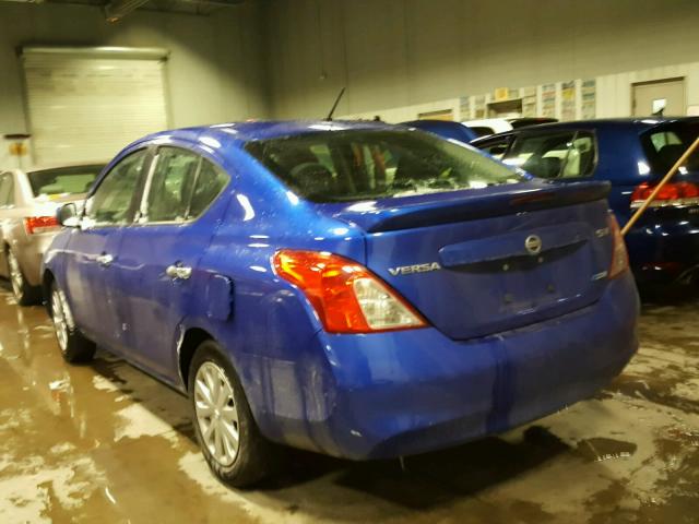 3N1CN7AP3DL834312 - 2013 NISSAN VERSA S BLUE photo 3